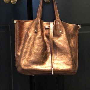 Tiffany &co tote and pouch reversible brown suede